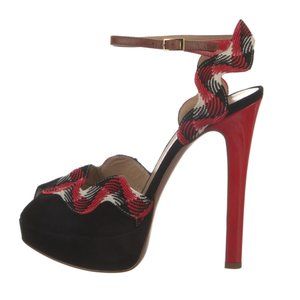 VIONNET Paris Suede Graphic Print D'Orsay Pumps Size: IT 40